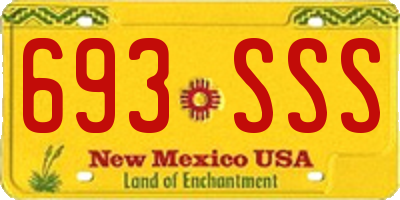 NM license plate 693SSS