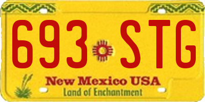 NM license plate 693STG