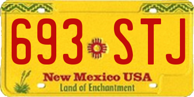 NM license plate 693STJ
