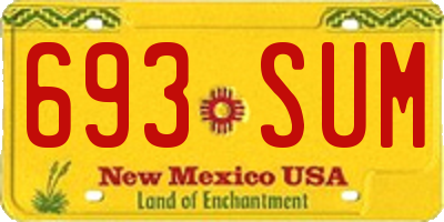 NM license plate 693SUM