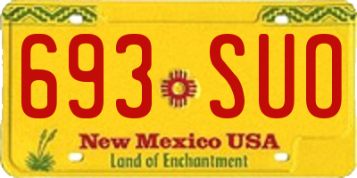 NM license plate 693SUO