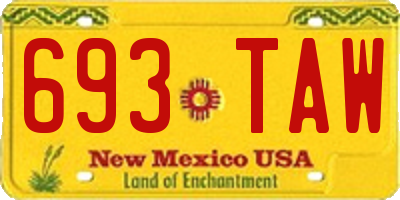 NM license plate 693TAW