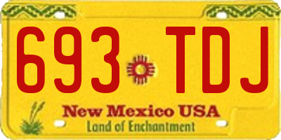 NM license plate 693TDJ