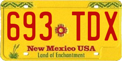 NM license plate 693TDX