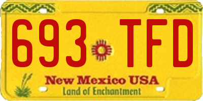 NM license plate 693TFD