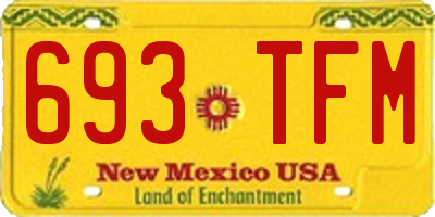 NM license plate 693TFM