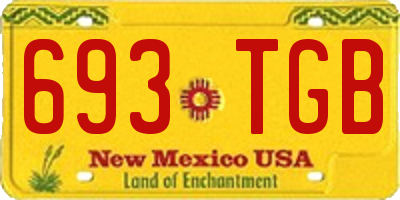 NM license plate 693TGB