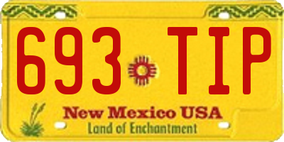 NM license plate 693TIP