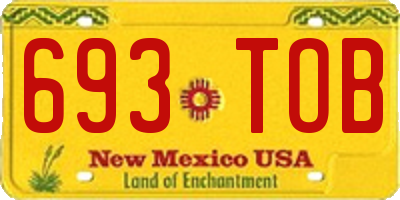 NM license plate 693TOB