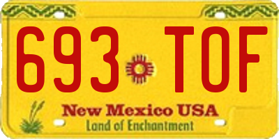 NM license plate 693TOF