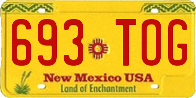 NM license plate 693TOG