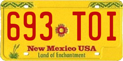 NM license plate 693TOI