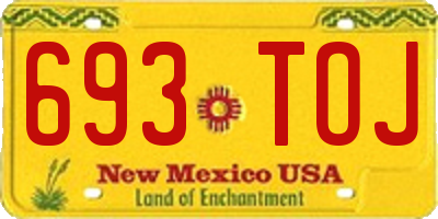 NM license plate 693TOJ