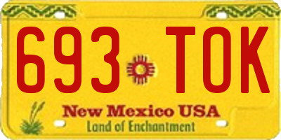 NM license plate 693TOK