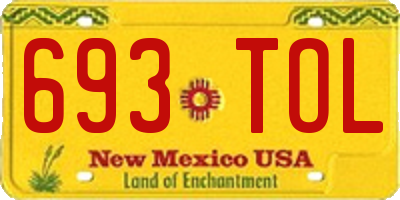 NM license plate 693TOL