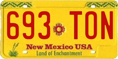 NM license plate 693TON