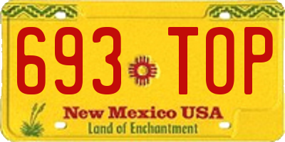 NM license plate 693TOP