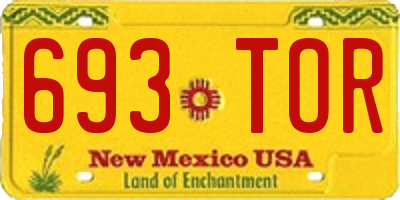 NM license plate 693TOR