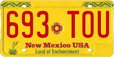 NM license plate 693TOU