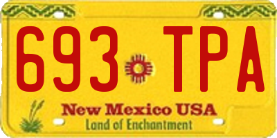 NM license plate 693TPA