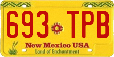 NM license plate 693TPB