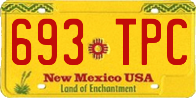 NM license plate 693TPC