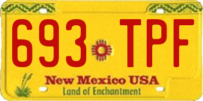 NM license plate 693TPF