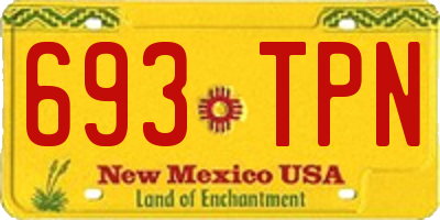 NM license plate 693TPN