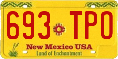 NM license plate 693TPO