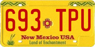 NM license plate 693TPU