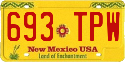 NM license plate 693TPW