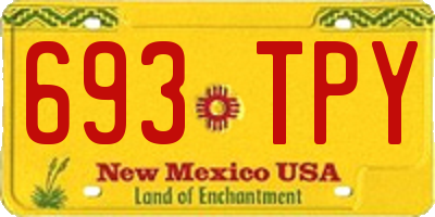 NM license plate 693TPY