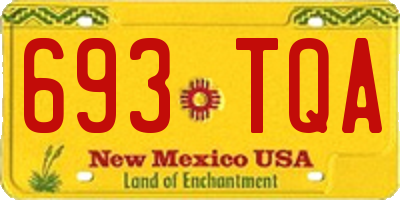 NM license plate 693TQA