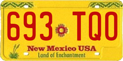 NM license plate 693TQO