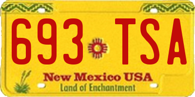 NM license plate 693TSA