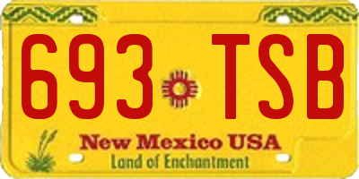 NM license plate 693TSB