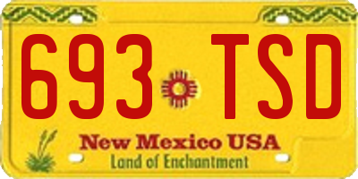 NM license plate 693TSD