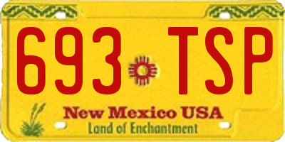 NM license plate 693TSP