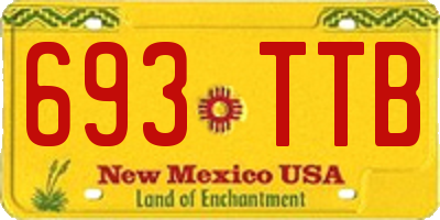 NM license plate 693TTB