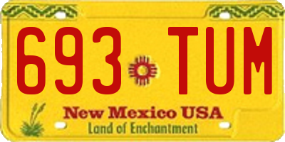 NM license plate 693TUM