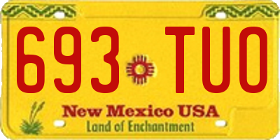 NM license plate 693TUO