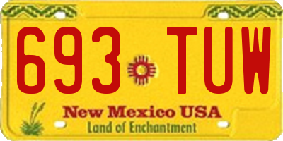 NM license plate 693TUW