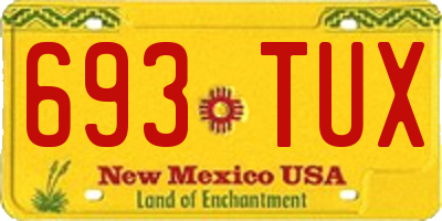 NM license plate 693TUX