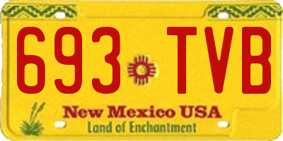 NM license plate 693TVB