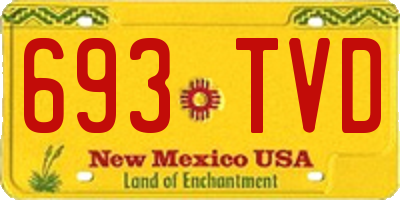 NM license plate 693TVD