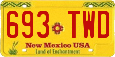 NM license plate 693TWD