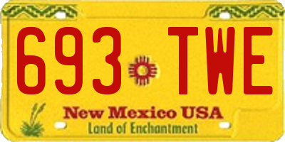 NM license plate 693TWE