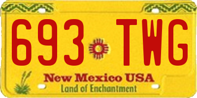 NM license plate 693TWG