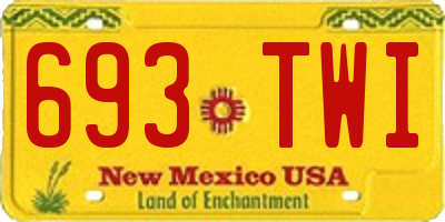 NM license plate 693TWI