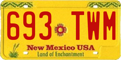 NM license plate 693TWM
